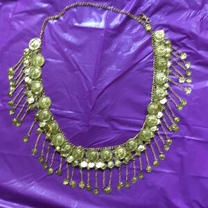 Gold Coin Fringe Belt- 44”